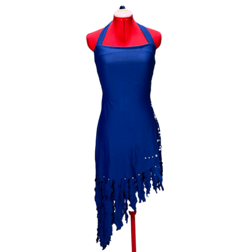 Prussian Blue Lycra Halter Neck with Tentacles Skirt - Rental - Size Medium