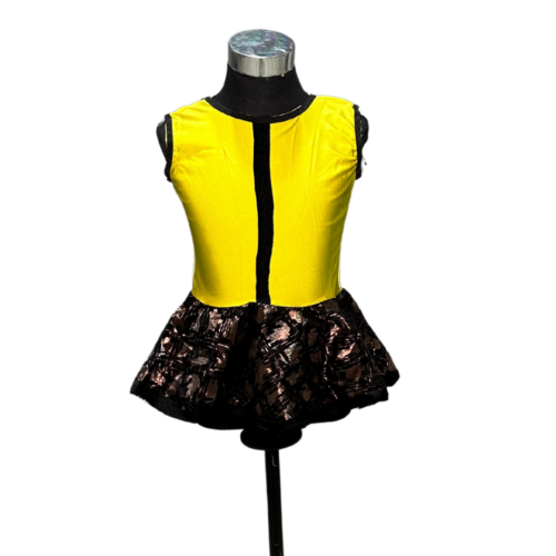 Yellow Lycra vest with foil nylon mesh skirt attached - Rental - 3-4