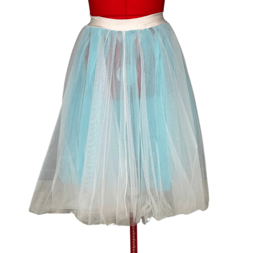 White & Light blue romantic tutu - Rental - Size 11-12