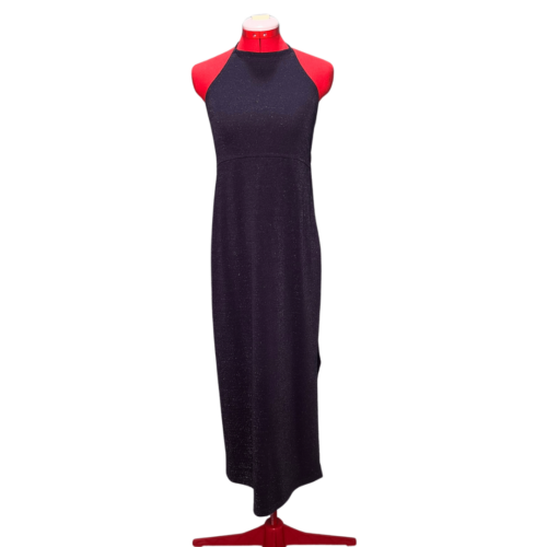 Sparkly dark purple halterneck dress - Rental - Size Medium
