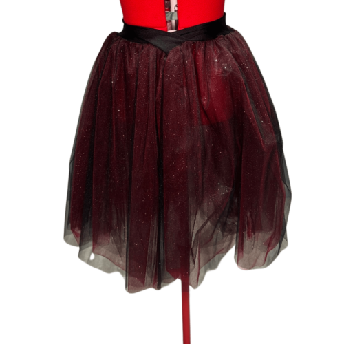 Sparkly Red & Black Romantic Tutu - RENTAL