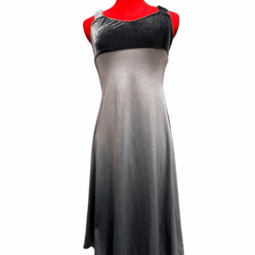 Grey stretch velvet strappy dress - RENTAL - Size?