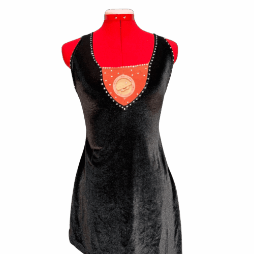 Black velour racerback mini dress - RENTAL - Size?