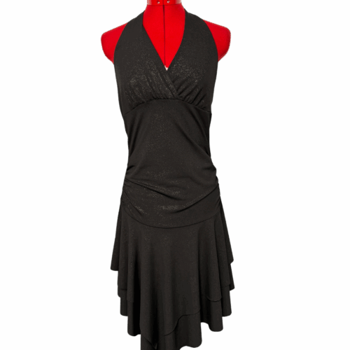Sparkly Black Empire-halterneck dress - RENTAL - Size?