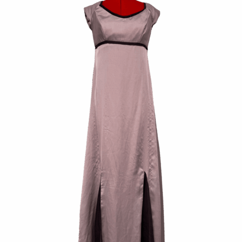 Lilac empire line dress with dark purple godets & cap sleeves - RENTAL - Size?