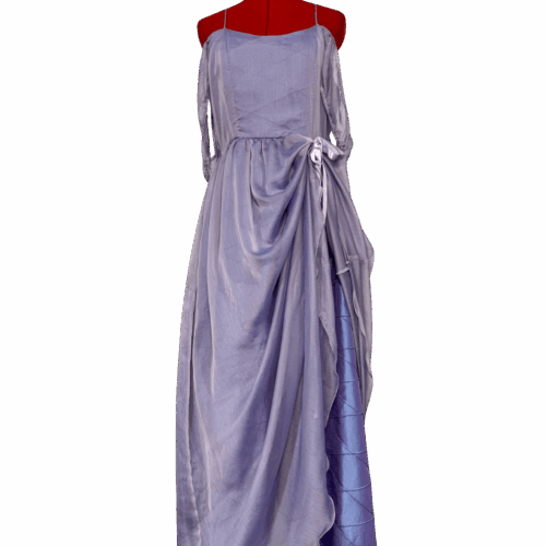 Lilac Chiffon & Taffeta with off the shoulder sleeves - RENTAL - Size?